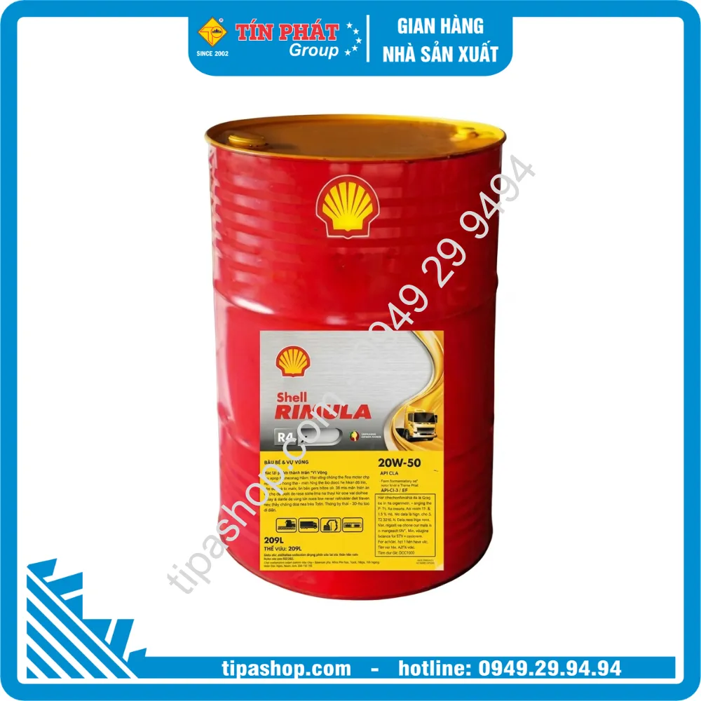 Nhớt Shell Rimula R4X 20W50 CI4E7_1 209L A1SZ